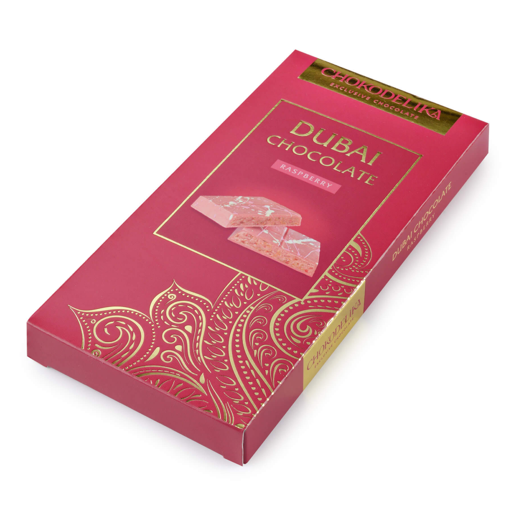 Шоколад белый "Dubai Raspberry", 180 г, с начинкой малина - 2