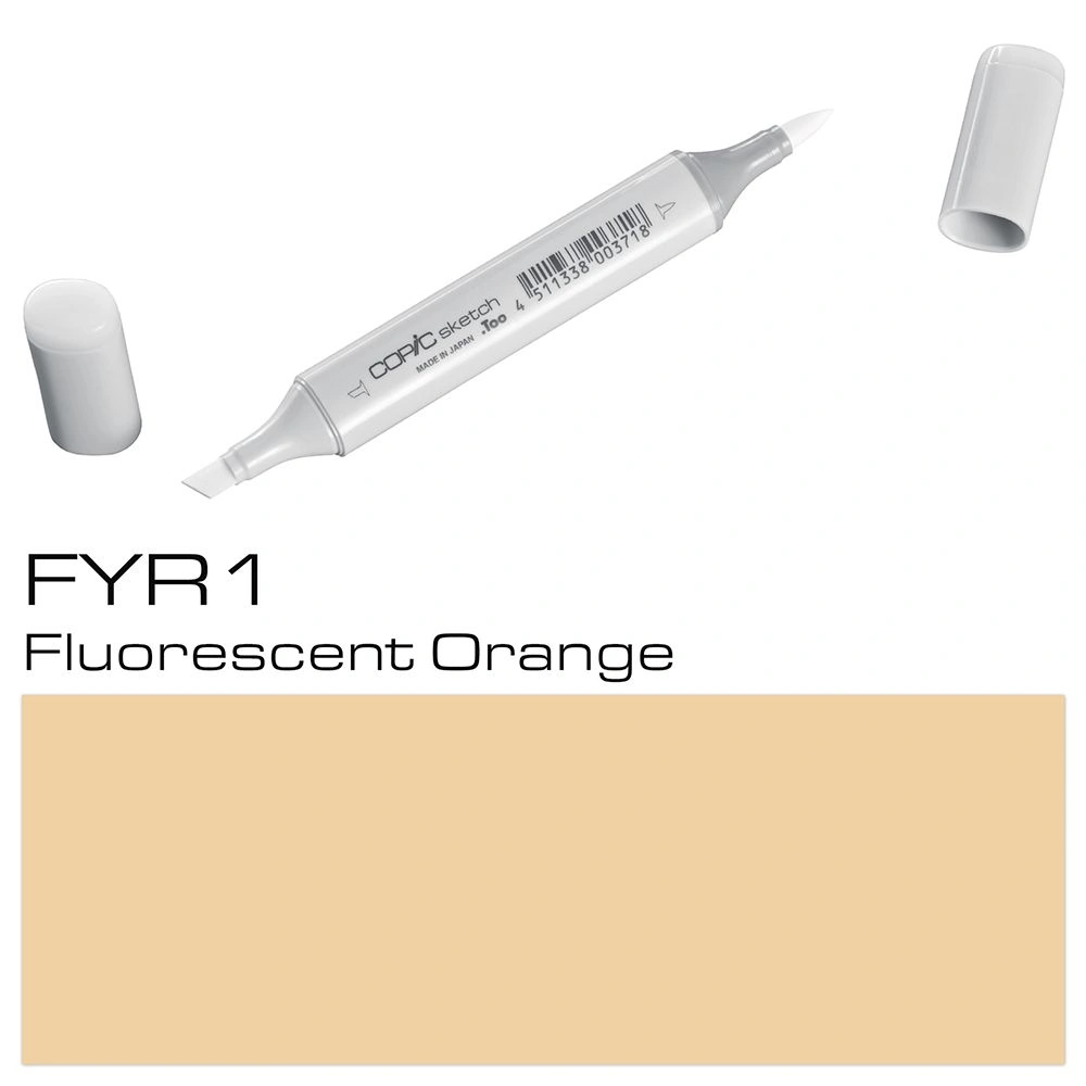 Маркер перманентный "Copic Sketch", FYR-1 флуоресцентный оранжевый