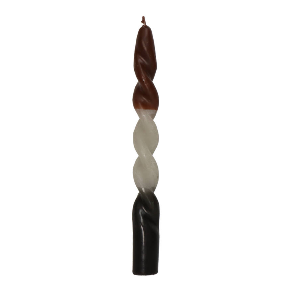 Набор столовых свечей "Twisted Candle", 4шт/уп., коричневый, белый - 3