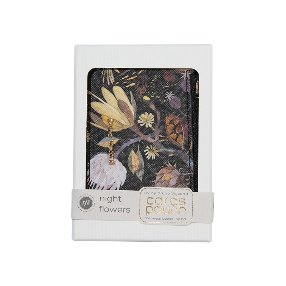 Футляр для визитных и кредитных карт "Flora. Ночные цветы", черный - 4