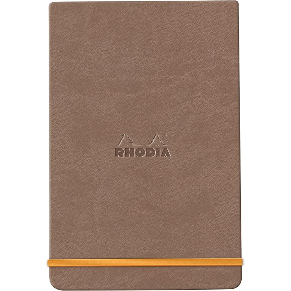 Блокнот "Rhodiarama Webnotepad" на резинке, A5, 96 листов, линейка, серо-коричневый