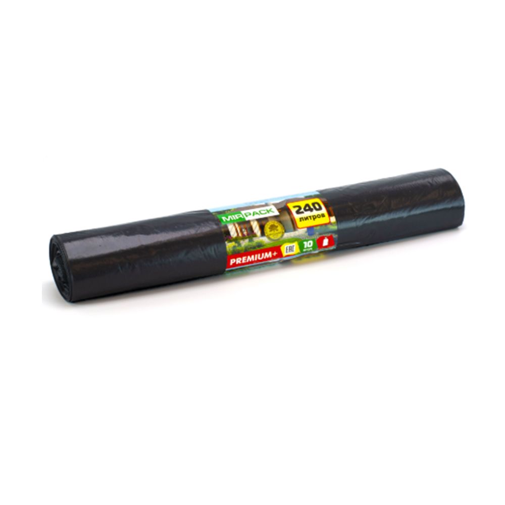 Мешки для мусора "Mirpack Premium+", 45мкм, 240л, 10шт/рулон - 2