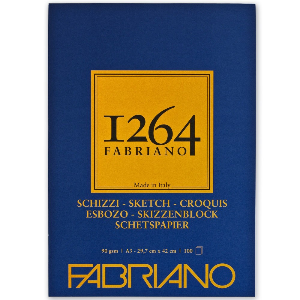 Блок-склейка бумаги для скетчинга "Fabriano. 1264", 29,7х42 см, 90 г/м2, 100 листов