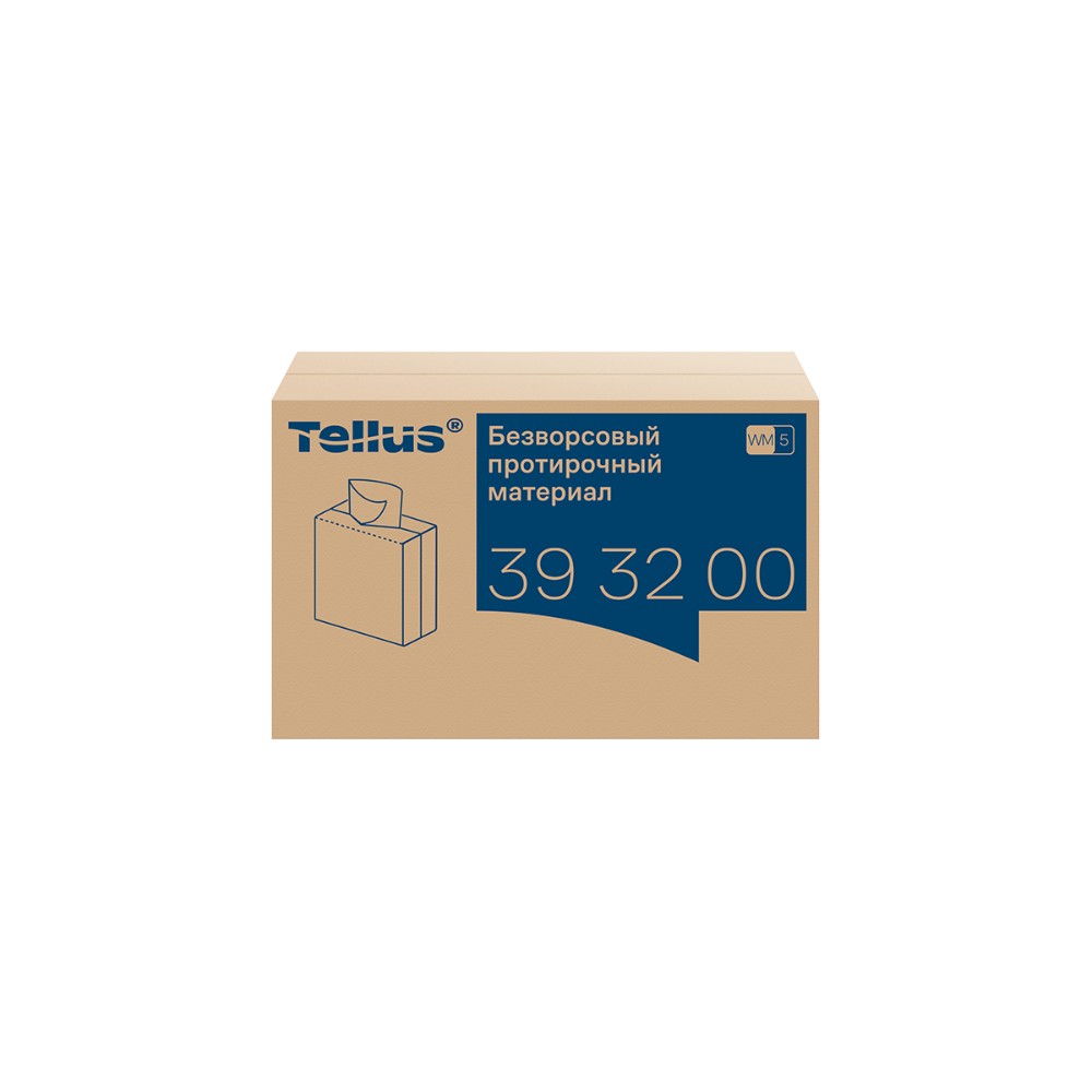Протирочный материал нетканый Tellus, безворсовый, 1 слой, 100 листов, WM5 - 4