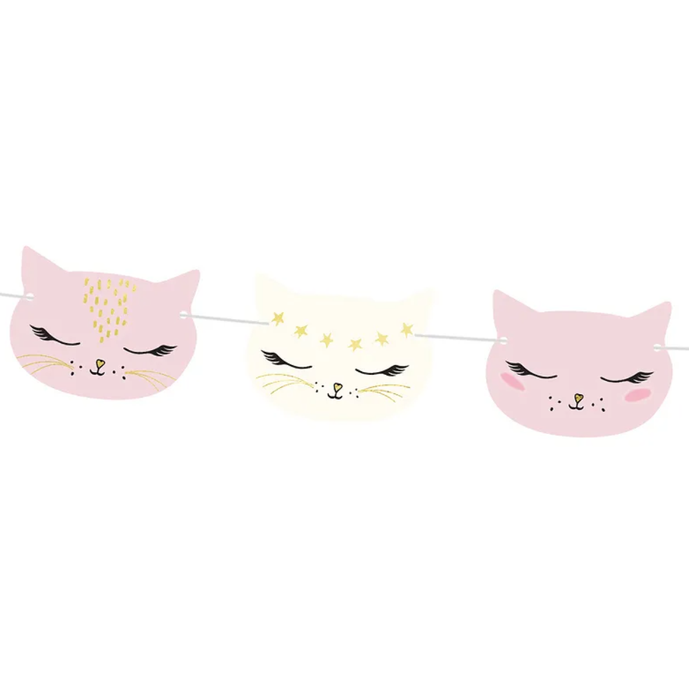 Гирлянда бумажная "Котики", 1,4 м, ассорти - 2