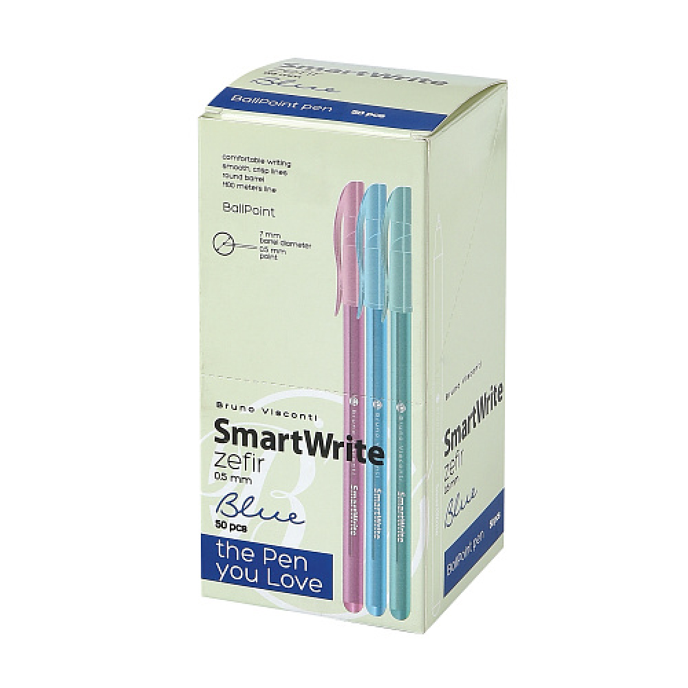Ручка шариковая "SmartWrite. Zefir", 0.5 мм, ассорти, стерж. синий - 4