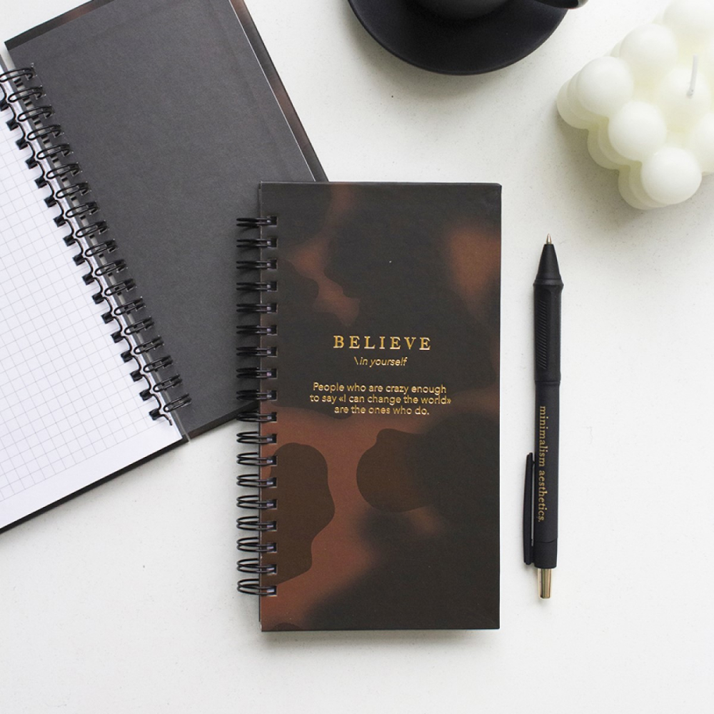 Блокнот "Believe пятна на коричневом", А6, 100 л, в клетку, коричневый - 3