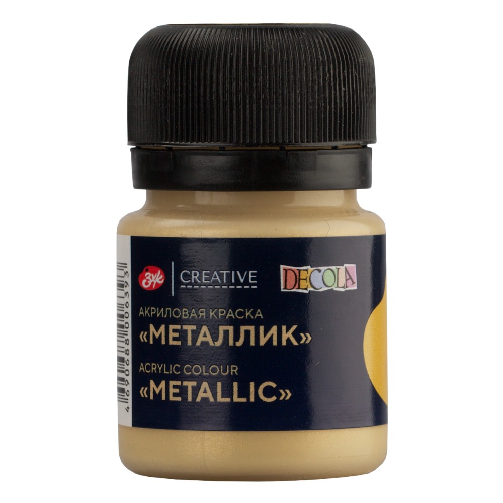 Краска акриловая металлик "Декола", 974 золото сусальное, 20 мл., банка