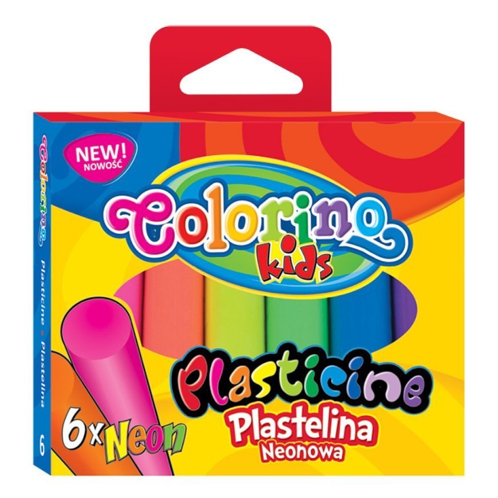 Пластилин для детской лепки Colorino, 6 цветов, неоновый
