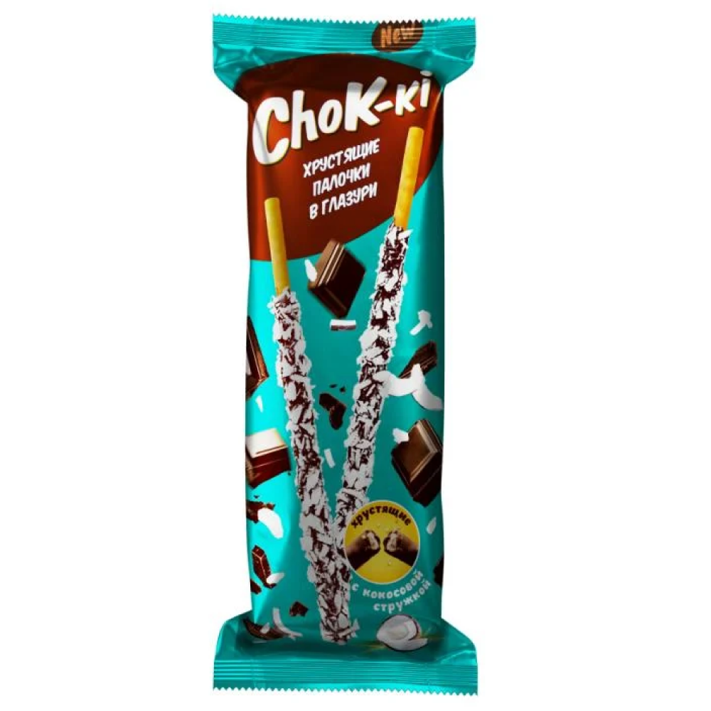 Палочки в глазури "Choki-ki", с кокосом, 40 г