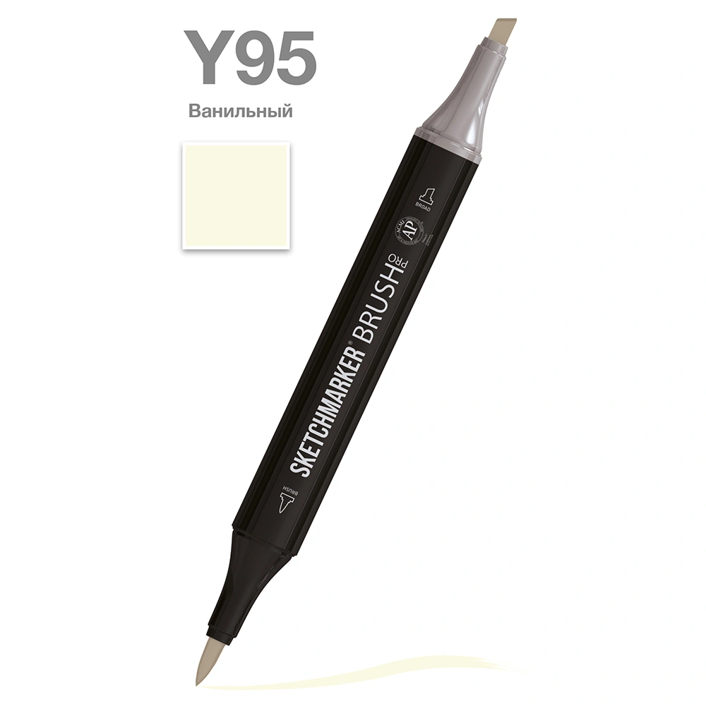 Маркер перманентный двусторонний "Sketchmarker Brush", Y95 ванильный
