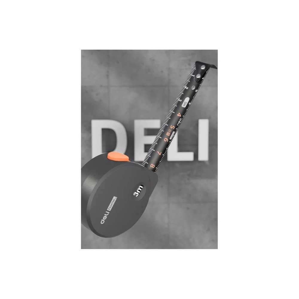 Рулетка Deli HS HT8316C, 3м х 16 мм, Soft Touch, оранжевый - 4