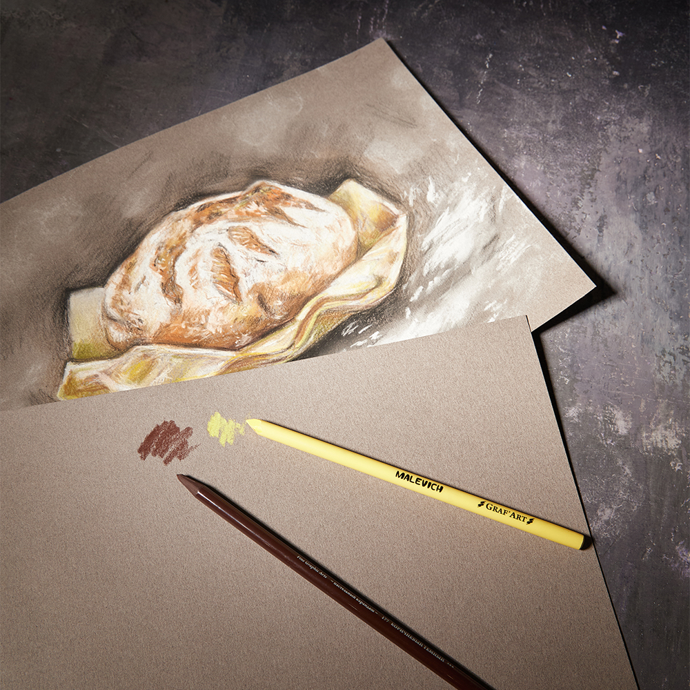 Бумага для пастели Малевичъ "GrafArt", A4, 270 г/м2, теплый серый - 6