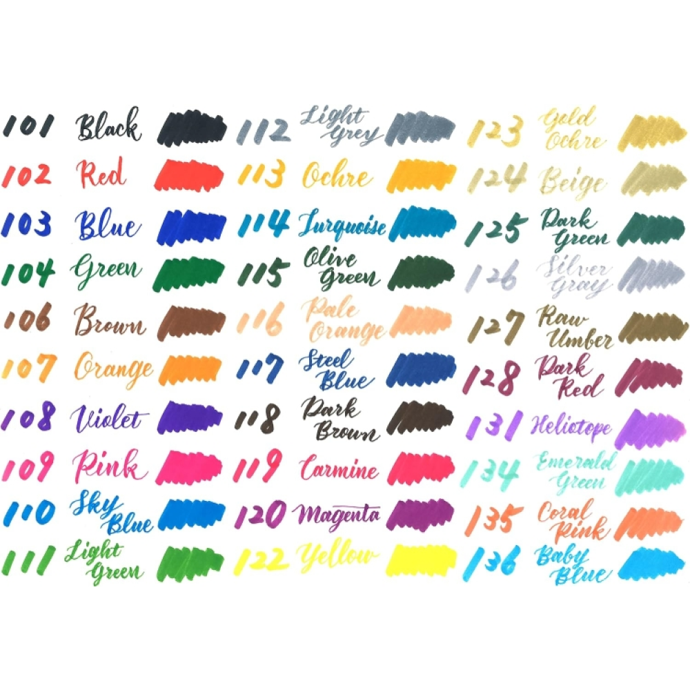 Маркер-кисть "Brush Sign pen twin", 24 шт - 4