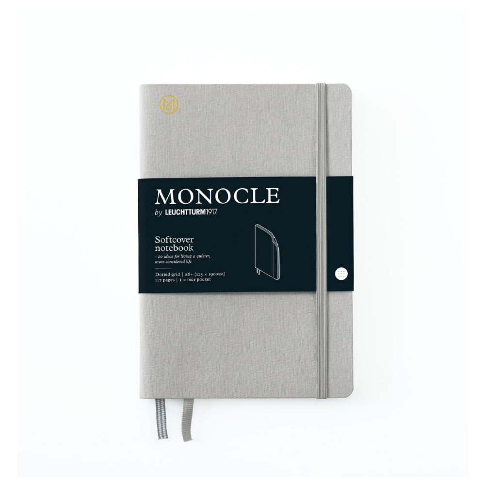 Блокнот "Leuchtturm1917. Monocle", B6+, 128 страниц, в точку, на резинке, светло-серый