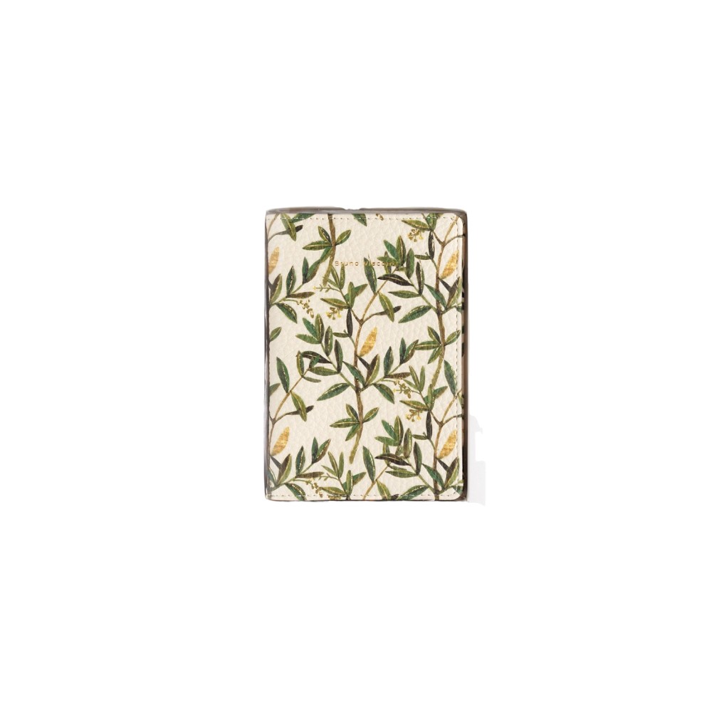 Обложка для паспорта "Flora. Олива", кожзам., белый, зеленый