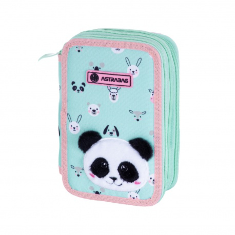 Пенал "Teddy panda", 3 отделения, с наполнением - 5