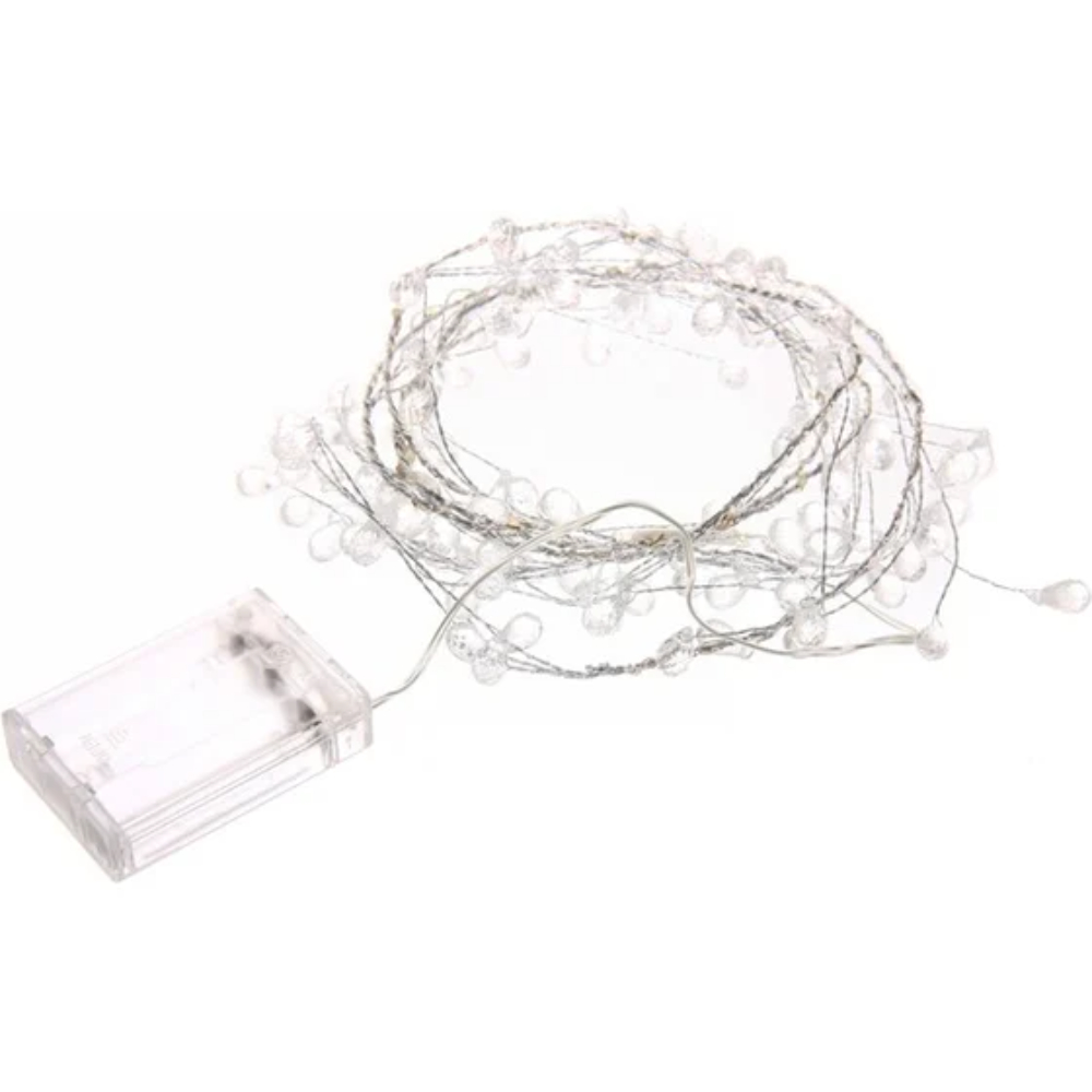 Гирлянда LED "Сверкающие хрусталики", теплый белый - 3