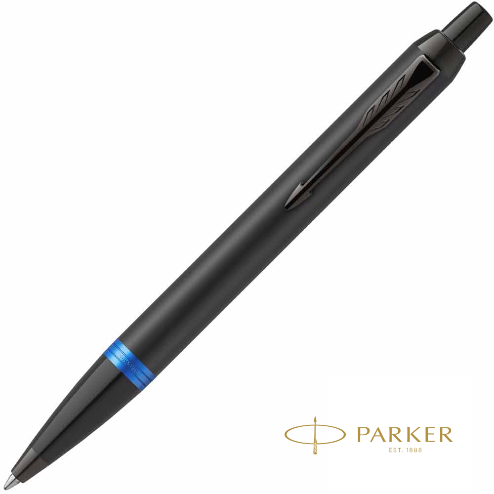 Ручка шариковая автоматическая Parker "IM Vibrant Rings K315", 0,7 мм, черный, синий, стерж. синий