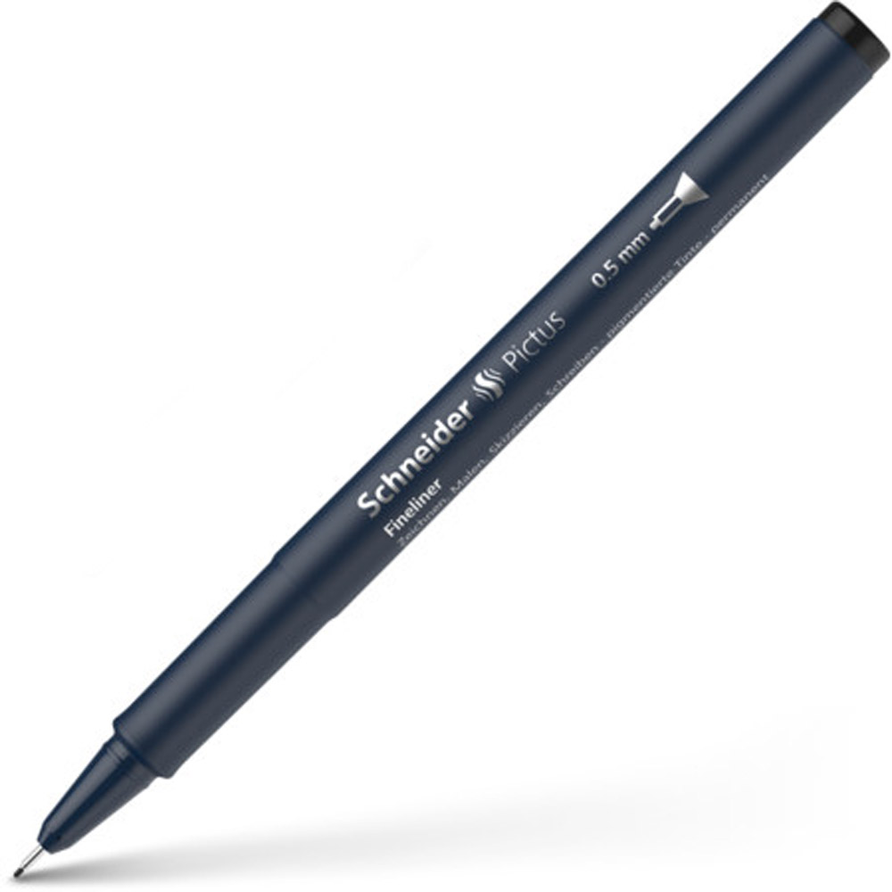 Ручка капиллярная "Schneider Fineliner Pictus", 0.5 мм, черный