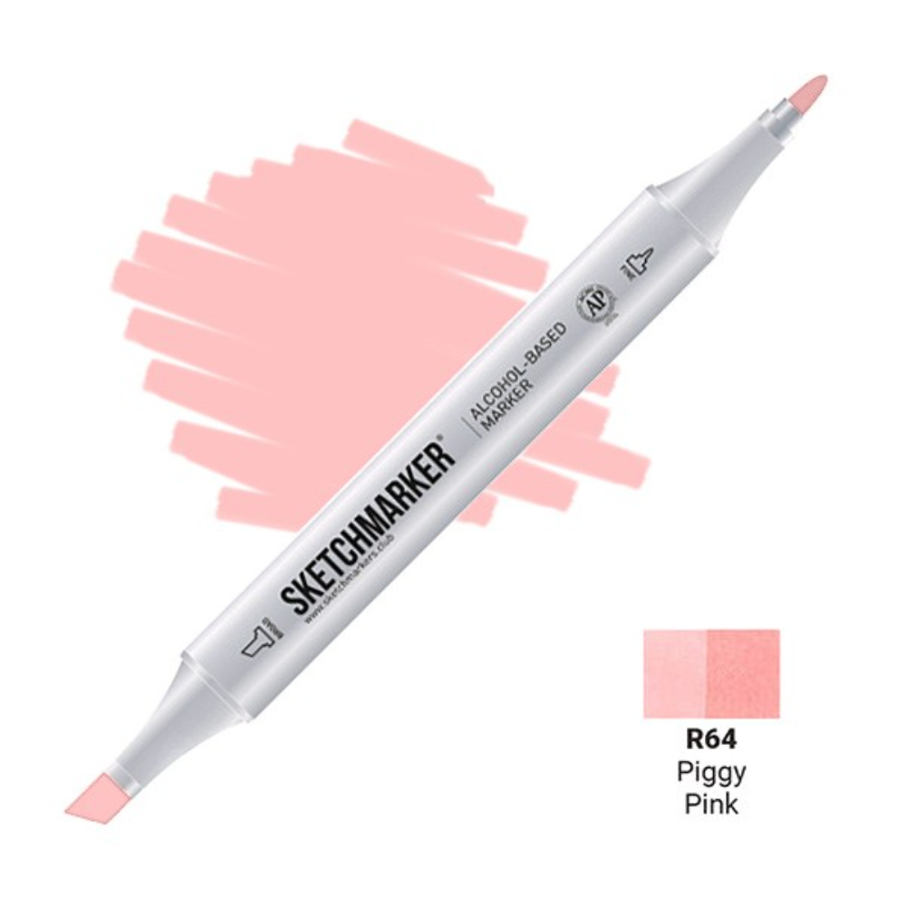 Маркер художественный "Brushmarker", двухсторонний, R64 поросячий розовый