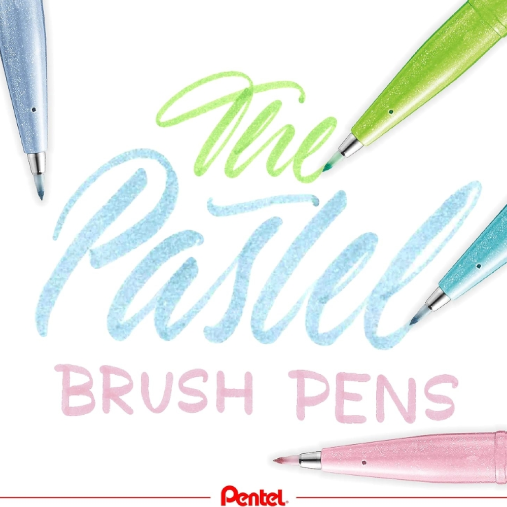 Маркер-кисть "Brush Sign pen. Pastel", 4 шт - 5
