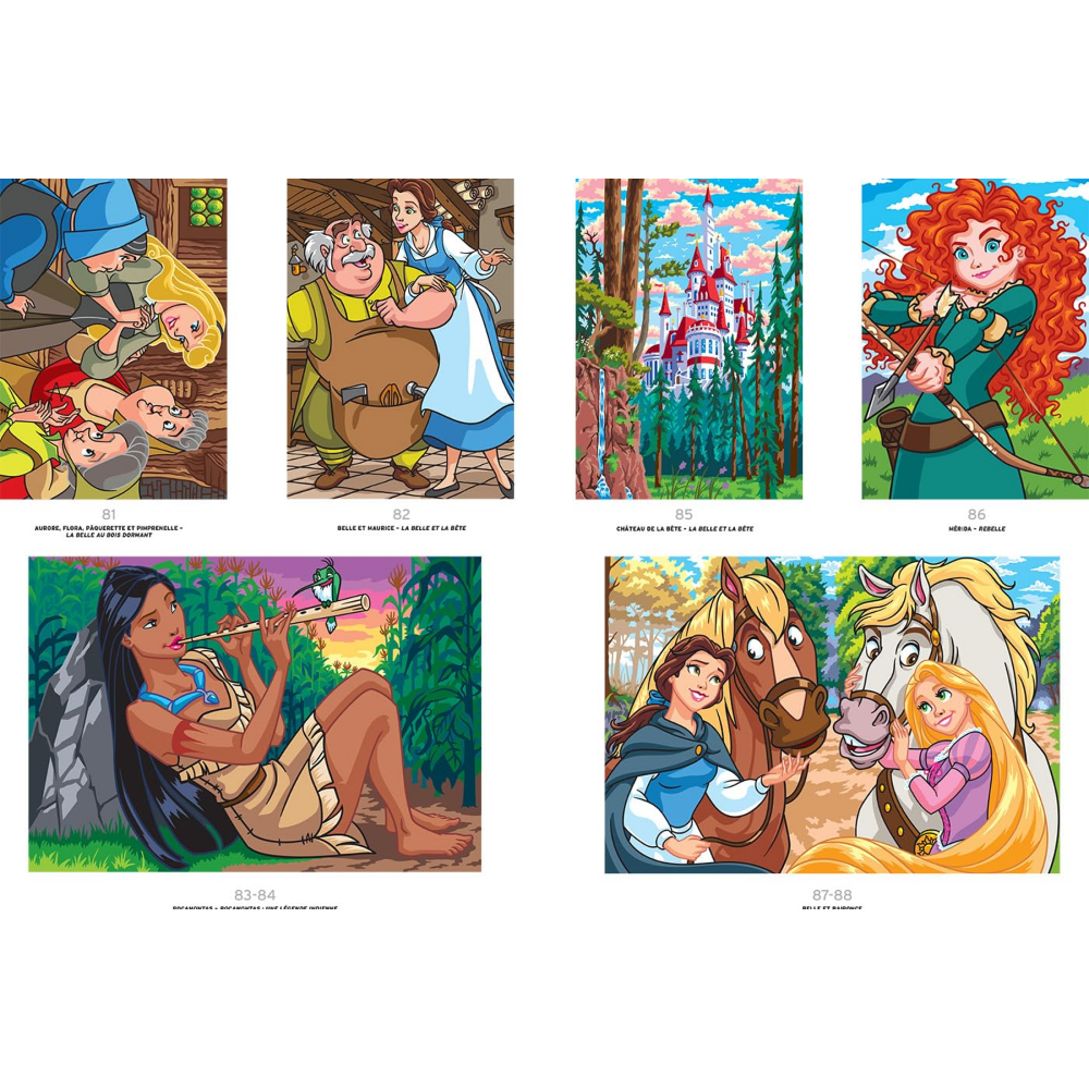 Раскраска по номерам на французском языке "Coloriages mystères Disney - Princesses. Tome 2" - 4