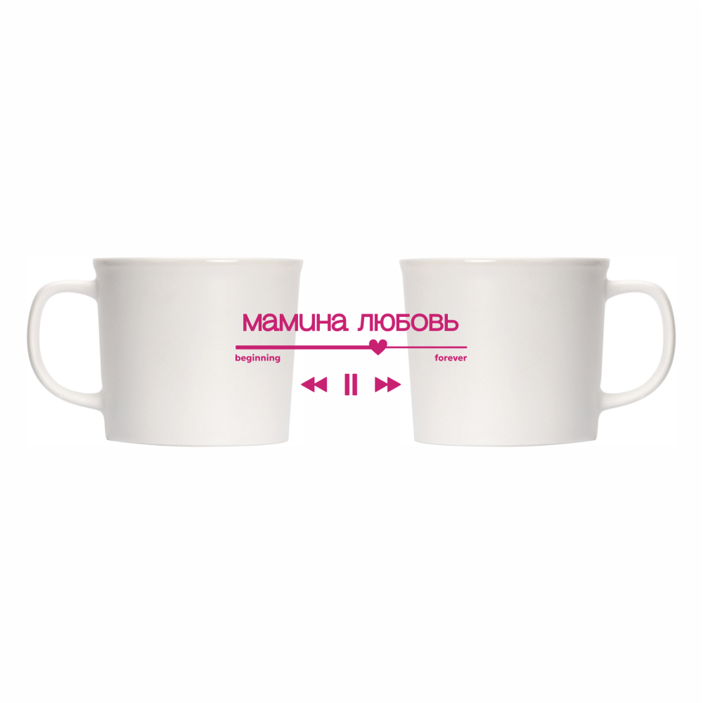 Кружка «Мамина любовь», фарфор, 360 мл, матовая, белый 