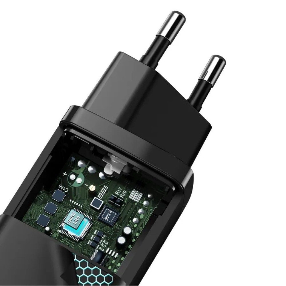 Сетевое зарядное устройство Baseus "CCGAN2L-B01" GaN2 Lite Quick Charger Type-C+USB, черный - 5