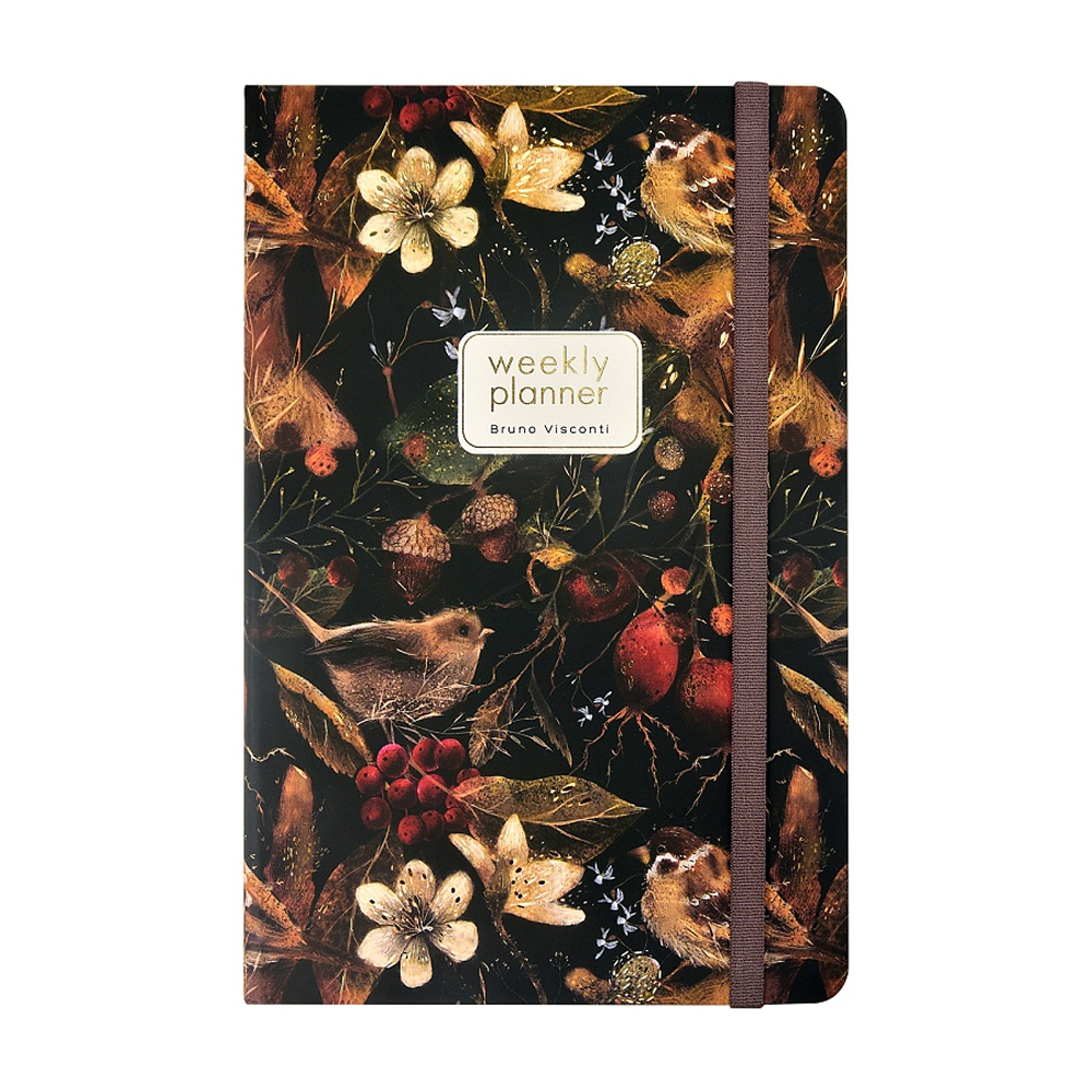 Еженедельник недатированный  "Fauna. Воробей", А5, 144 страницы, линейка, черный - 2