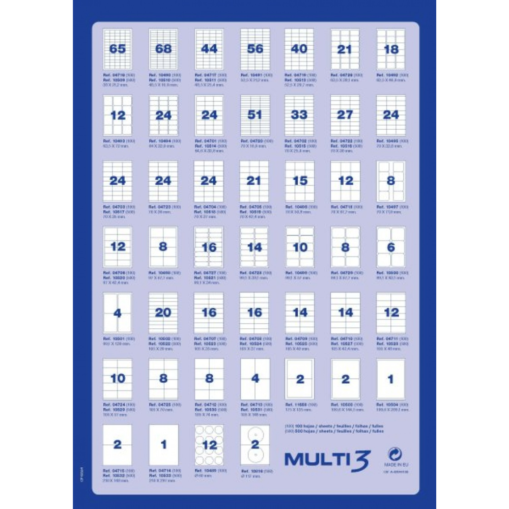 Самоклеящиеся этикетки универсальные MULTI 3, 105х57 мм, 100 листов, белый - 2