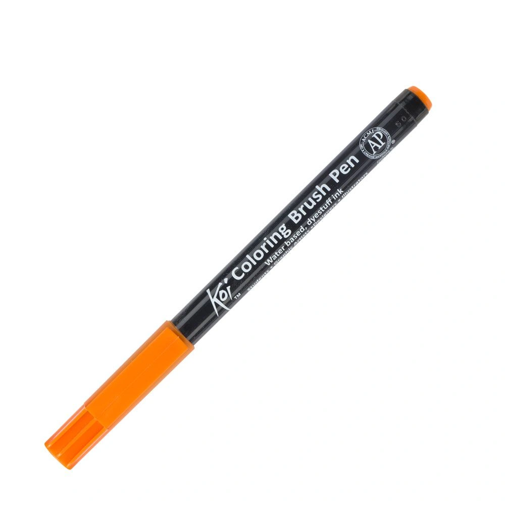 Маркер акварельный "Koi Color Brush", оранжевый