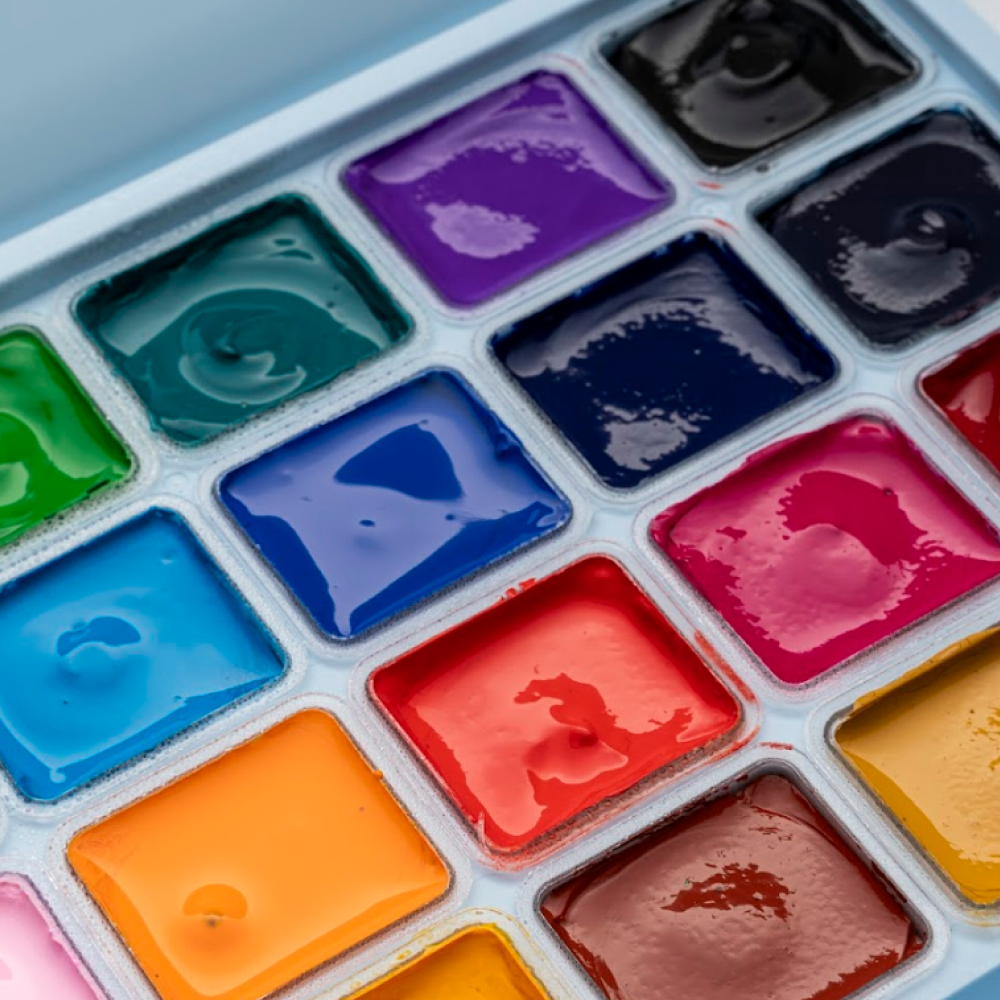 Краски гуашевые "Himi Jelly Cup. New vision", 24 цвета, кювета, холодный голубой футляр - 6