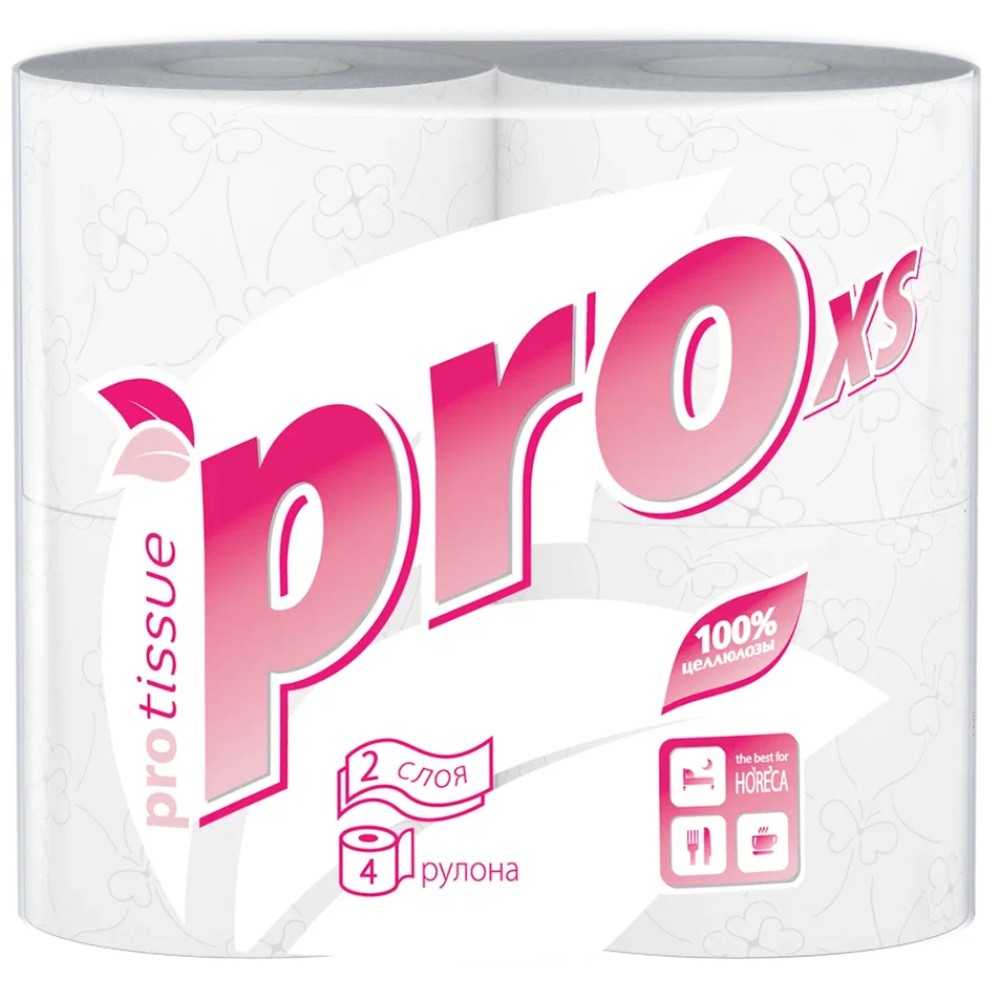 Бумага туалетная  PROtissue 18м, 2 слоя, 4 рул, 100% целлюлоза