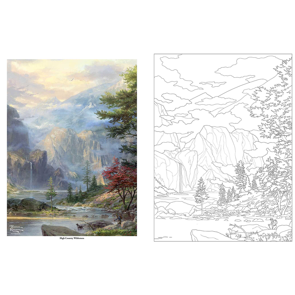 Раскраска на английском языке "Thomas Kinkade Studios. Inspired Destinations. A Coloring Book for Travelers" - 5