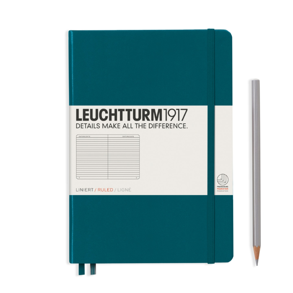 Блокнот "Leuchtturm1917. Classic", А5, 251 листов, линейка, тихоокеанский зеленый