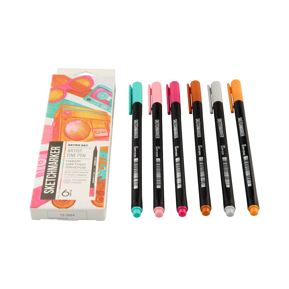 Ручка капиллярная "Sketchmarker Artist fine pen Mid", 6 шт - 13