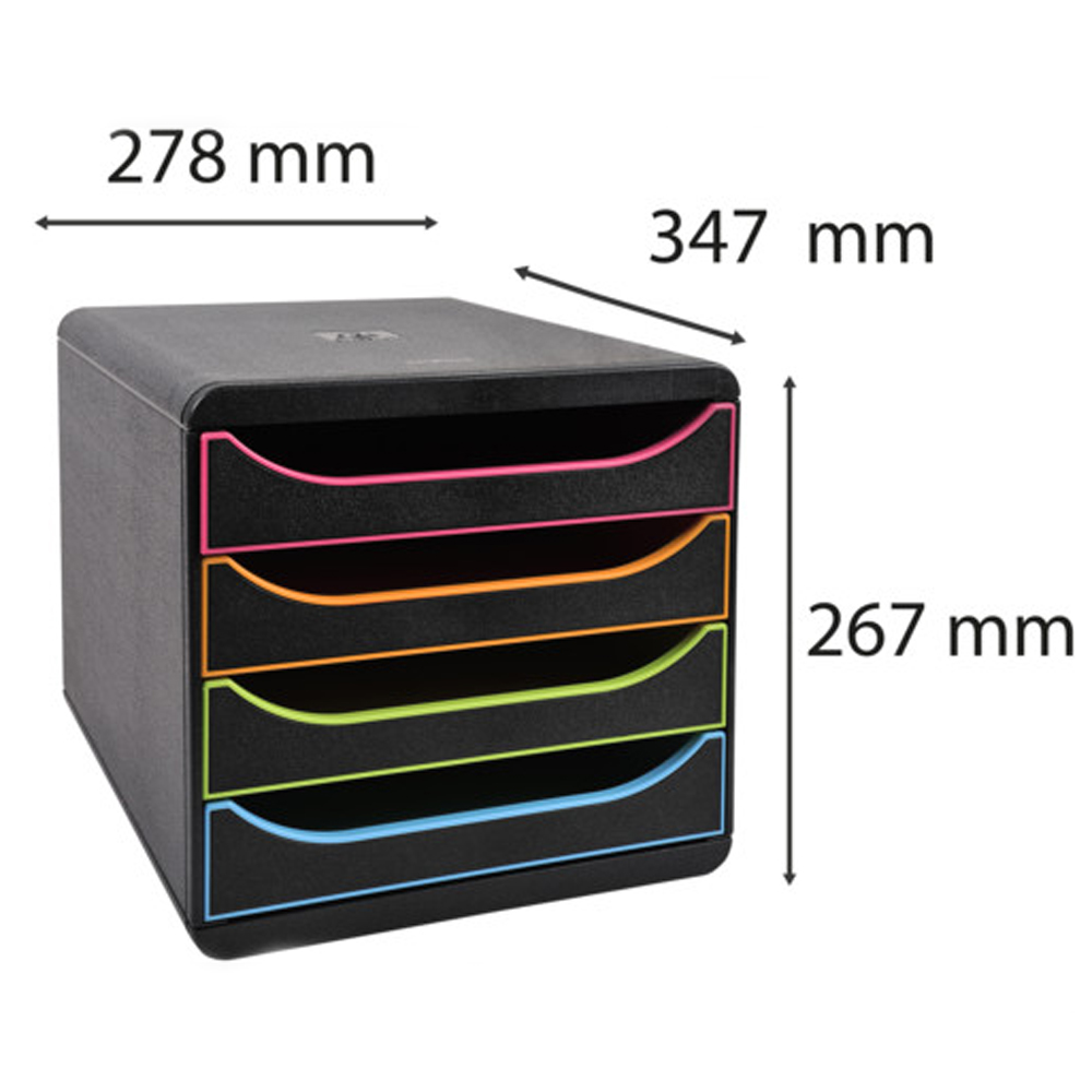 Блок из 4 лотков закрытый "BlackOffice Big Box Plus", 347x278x267 мм - 2