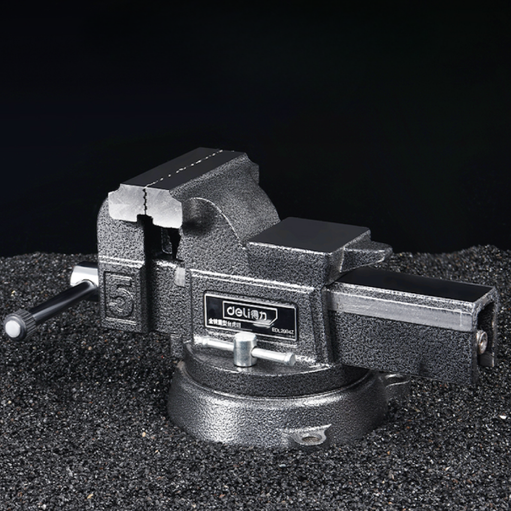 Тиски стальные Deli YS EDL2904Z, поворотные, с наковальней, 4"-100 мм - 2