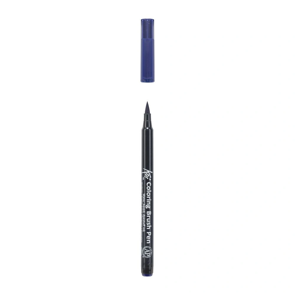 Маркер акварельный "Koi Color Brush", темно-синий - 3