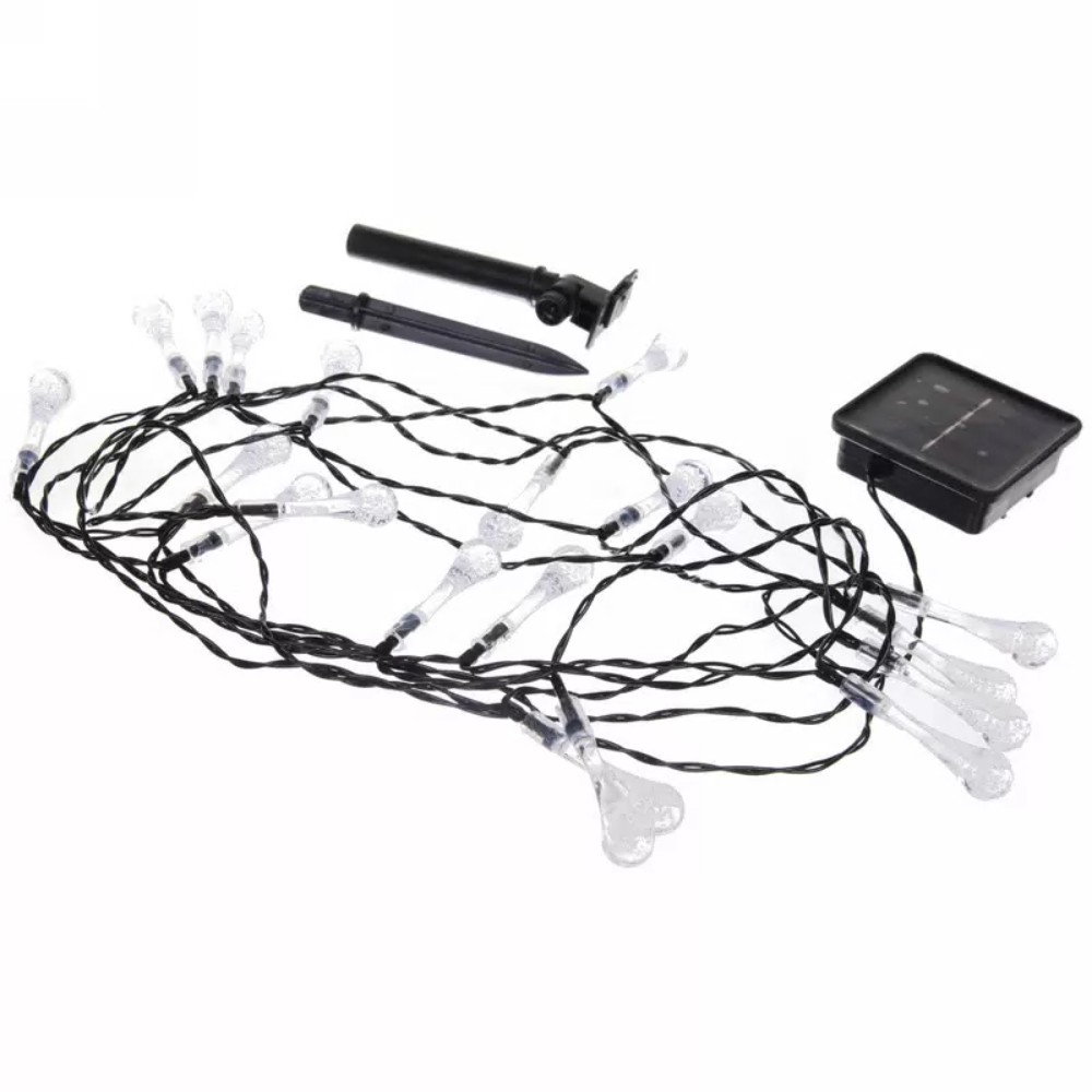 Гирлянда уличная "Капля рося", 3 м, 20 LED, тепло белый, солнечная батарея - 7
