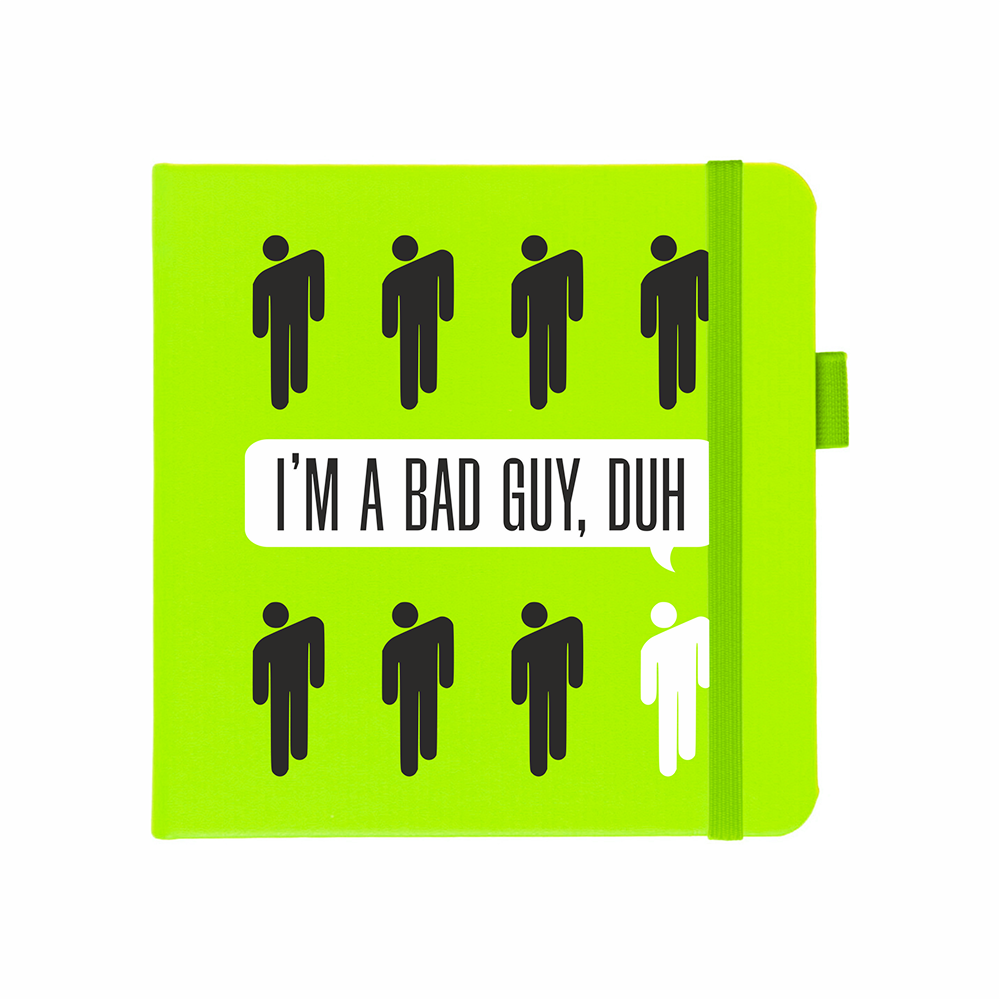 Скетчбук "I’m a bad guy", 12х12 см, 140 г/м2, 80 листов, зеленый луг