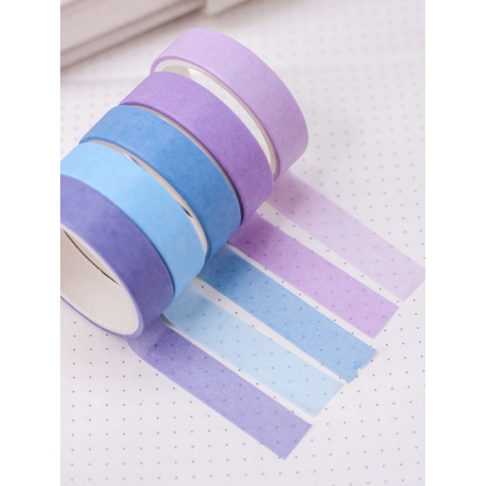 Клейкая лента "Multicolor tone purple-blue", 10х2 мм/м, ассорти - 2
