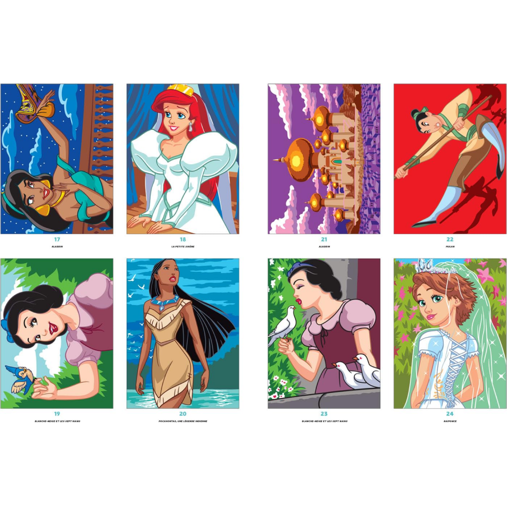 Раскраска по номерам на французском языке "Coloriages mystères Disney Collector - Princesses" - 4
