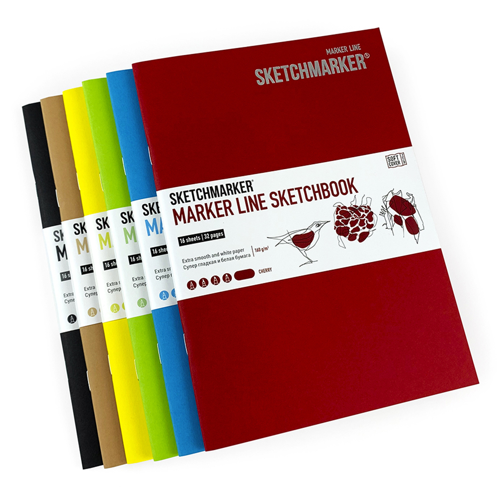 Скетчбук "Sketchmarker marker line", 17.6x25 см, 160 г/м2, 16 листов, бирюзовый - 4