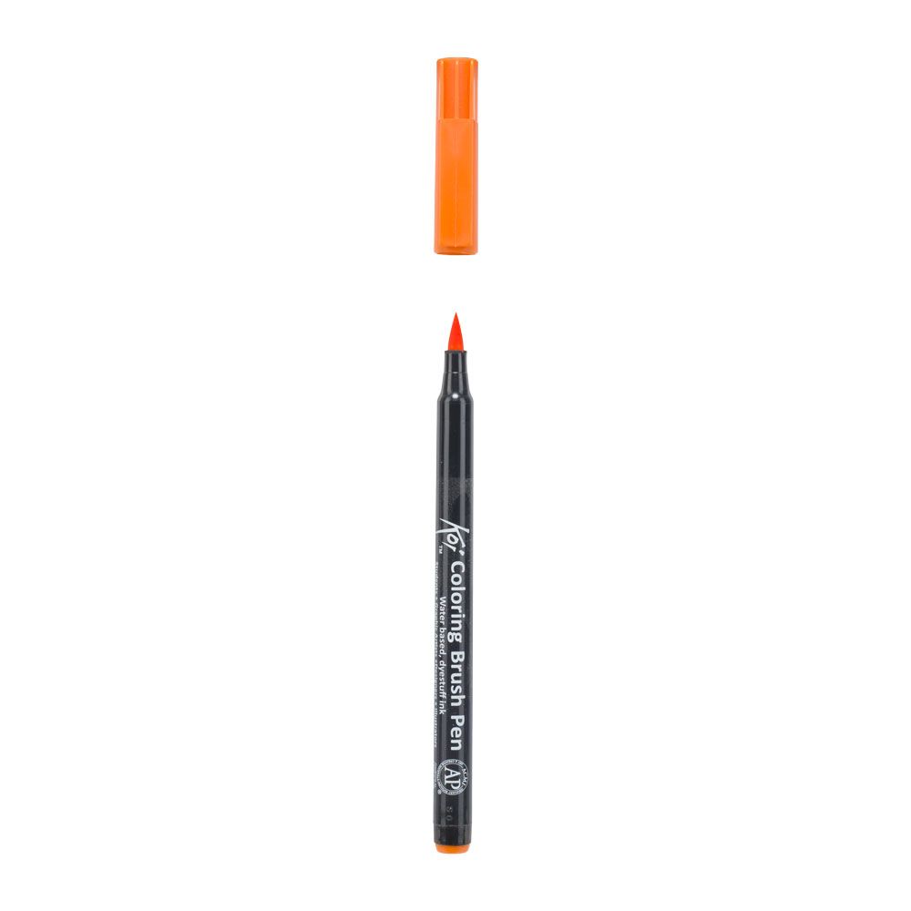 Маркер акварельный "Koi Color Brush", оранжевый - 3