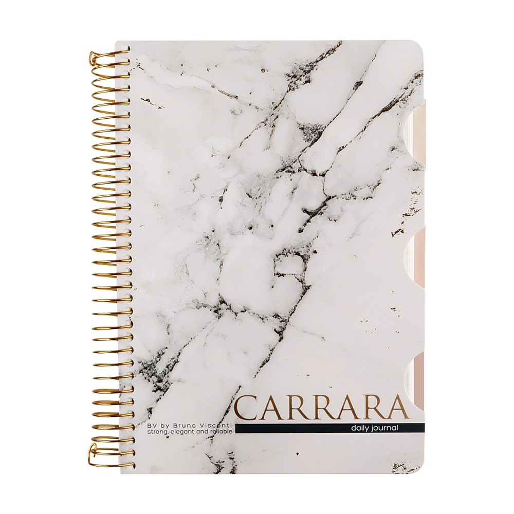 Книга записная "Carrarra", A5, 200 листов, клетка, линейка, точка, белый - 2