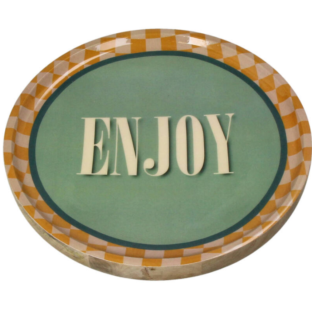 Тарелка деревянная "Enjoy", 25х25х2.5 см, разноцветный