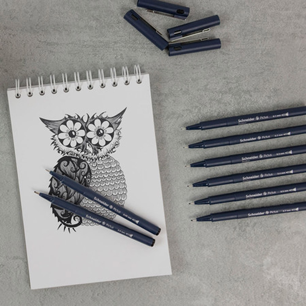 Ручка капиллярная "Schneider Fineliner Pictus", 0.7 мм, черный - 4