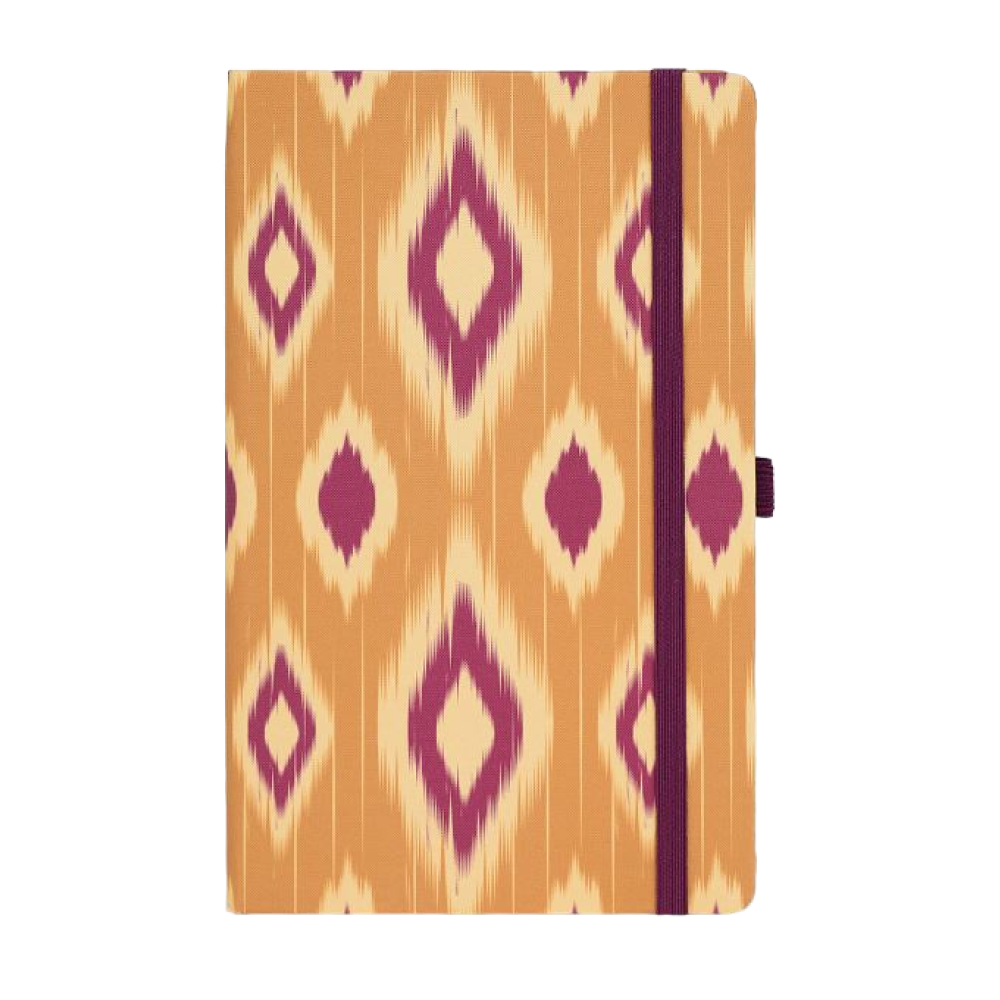 Блокнот "Ikat mustard blush", А5, 96 листов, линейка, оранжевый, бордовый - 2